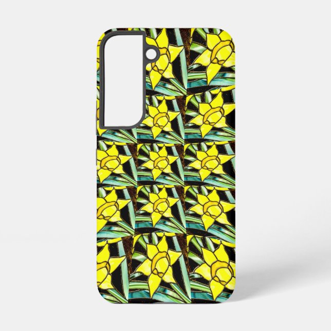Yellow Valuable Flowers Pattern Samsung Galaxy S22 Case (Back)