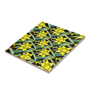 Yellow Valuable Flowers Pattern Tile