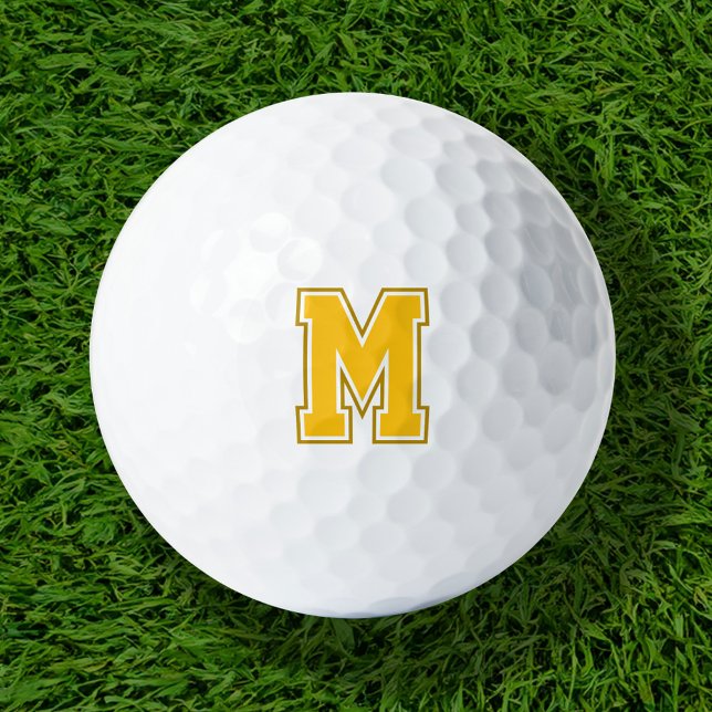 Yellow Varsity Monogram Golf Balls (Creator Uploaded)