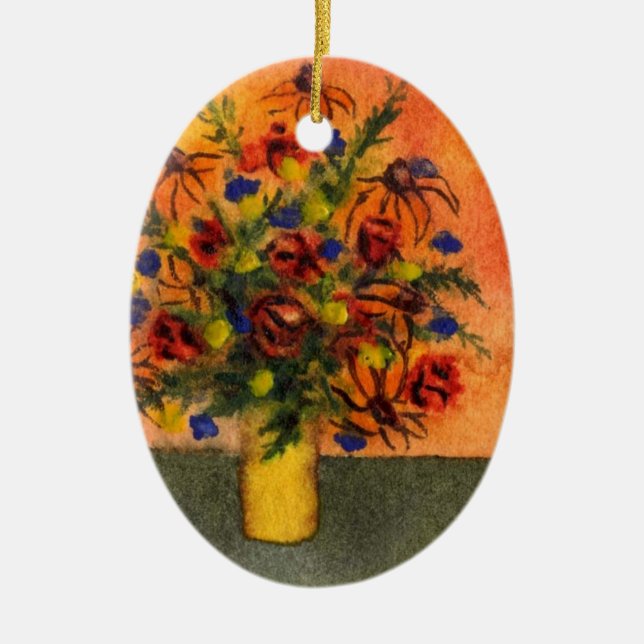 "Yellow Vase" Floral Ornament (Front)