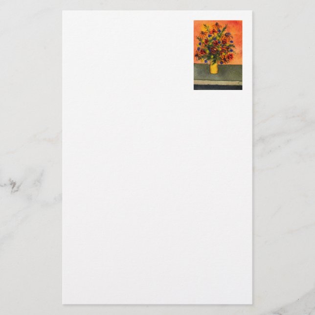 "Yellow Vase" Floral Stationery (Front)