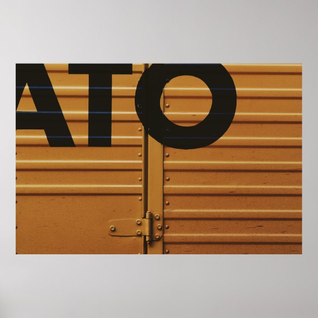 Yellow vehicle cargo carrier poster (Front)