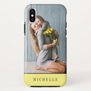 Yellow   Vertical photo monogram personalised iPhone XS Case