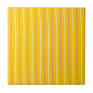 Yellow Vertical Stripe Pattern Tile