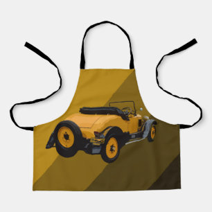 Yellow Vintage Convertible Car, Kids Apron