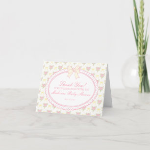 Yellow Vintage Fancy Floral Thank You Card 