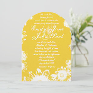 Yellow Vintage Flower Weddings Invitation