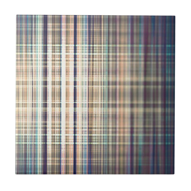 Yellow vintage rough stripes pattern tile (Front)