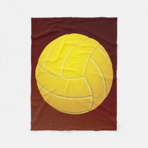 Yellow Volleyball Earthy Red Background Fleece Blanket