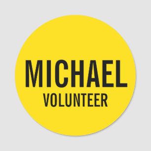 Yellow Volunteer Badge with Custom Name