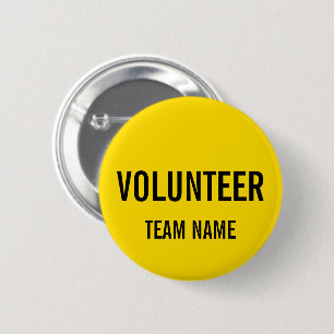 Yellow Volunteer Badge with Custom Team Name