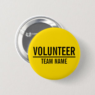 Yellow Volunteer Badge with Custom Team Name
