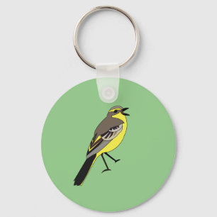 Yellow Wagtail Wild Bird Portrait Key Ring