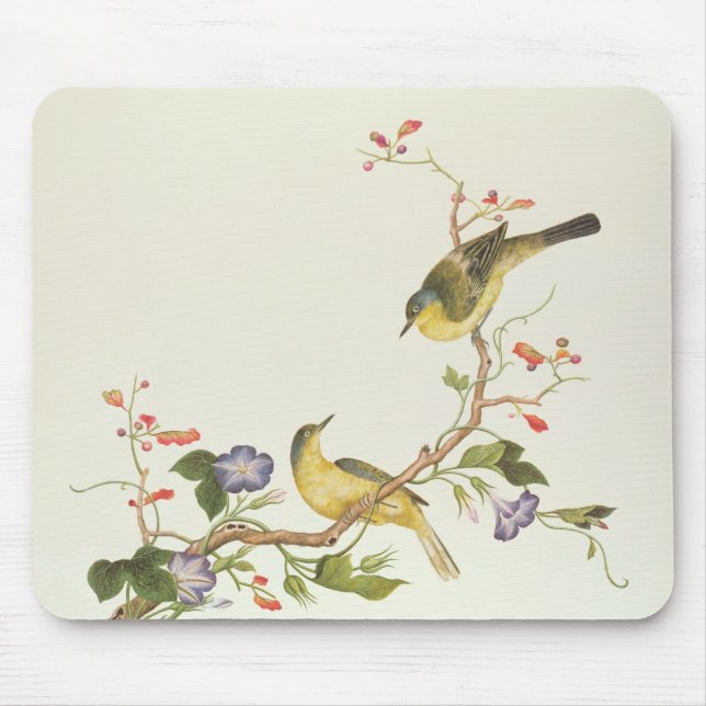 Yellow Wagtail with blue head Mouse Mat (Front)