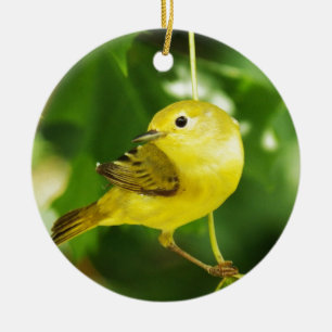 Yellow Warbler Ceramic Tree Decoration