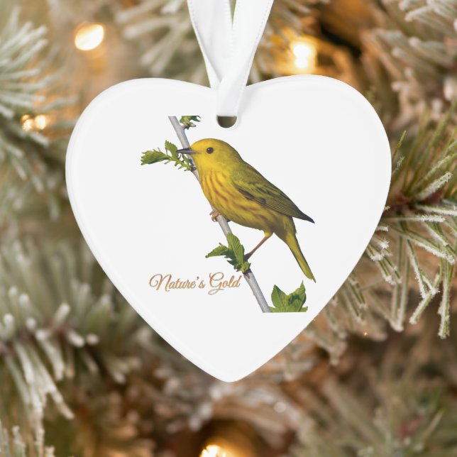 Yellow Warbler “Nature’s Gold” Christmas Ornament  (Tree)