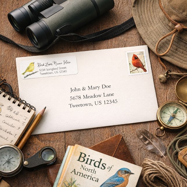 Yellow Warbler Singing Bird Watcher Gift (Yellow Warbler Singing Bird Watcher Gift Label
)