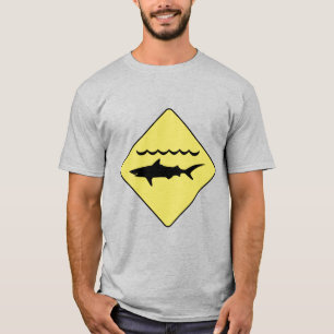 Yellow 'warning sharks' sign T-Shirt