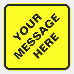 Yellow Warning sign Square Sticker