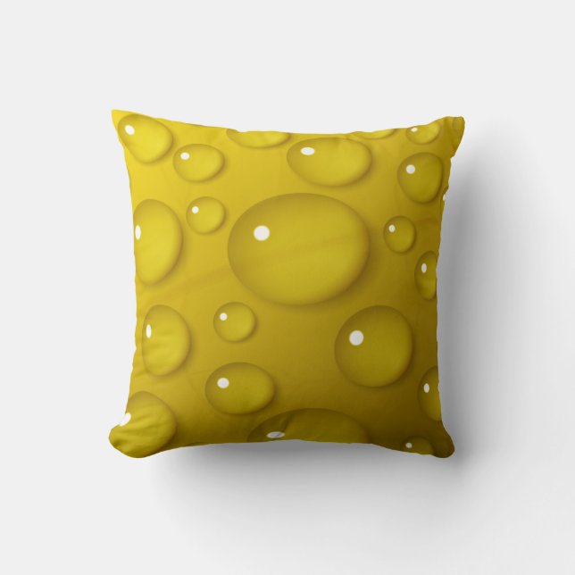 Yellow Water Drop Background Cushion (Front)