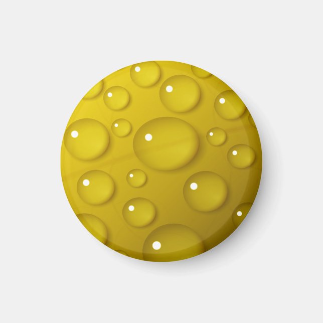Yellow Water Drop Background Magnet (Front)