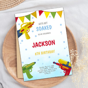 Yellow Water Gun Invitations