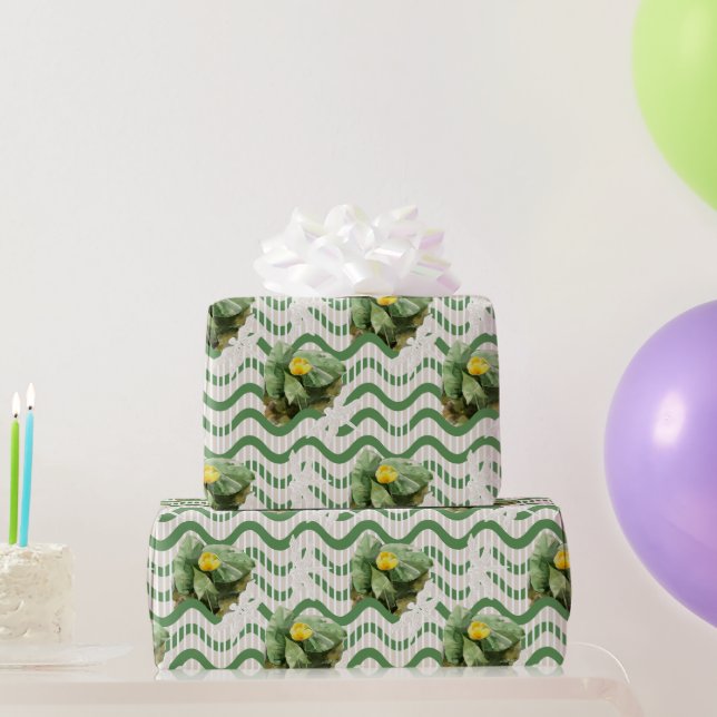 yellow Water Lilies watercolor Pattern Wrapping Paper (Party Gifts)