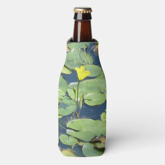 Yellow Water Lily Bottle Cooler (Bottle Front)
