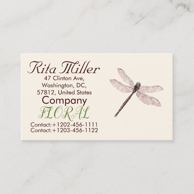 yellow water-lily watercolor business card (Front)
