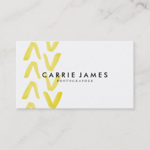 Yellow Watercolor Arrow Business Cards