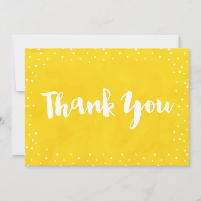 Yellow Watercolor Baby Shower | Thank You Card (Front)
