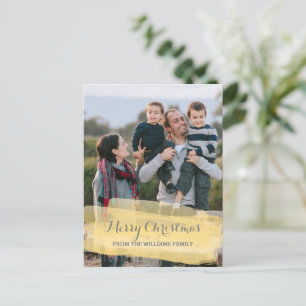 Yellow Watercolor Brushstroke Photo Postcard