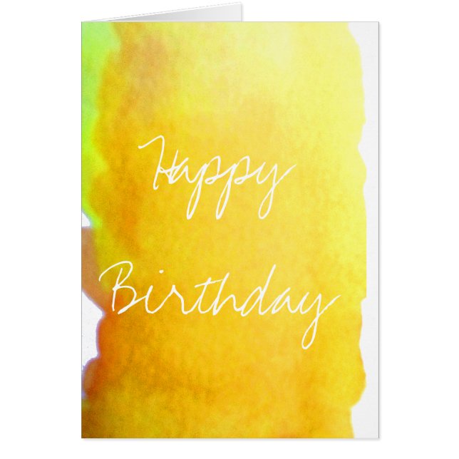 Yellow watercolor cute arty creative birthday (Front)