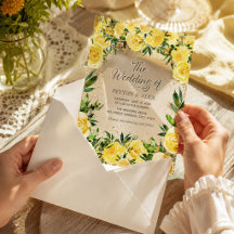 Yellow Watercolor Floral Gold Glitter Arch Wedding