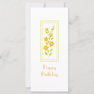 Yellow Watercolor Floral Stem Card