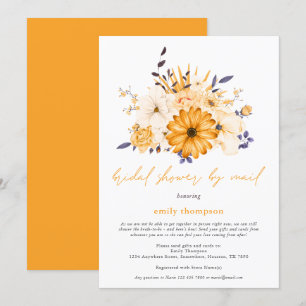 Yellow Watercolor Florals Bridal Shower by Mail Invitation