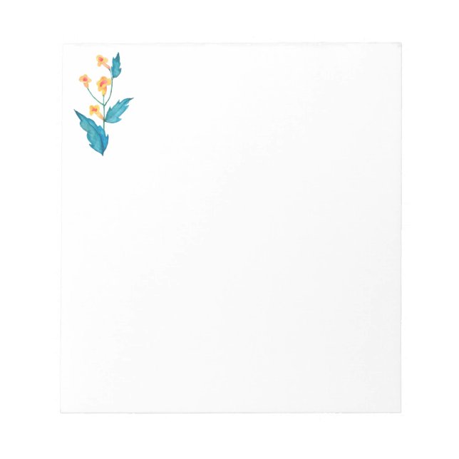Yellow watercolor flower notepad (Front)