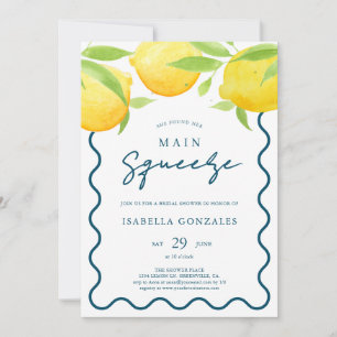 Yellow Watercolor Lemon Bridal Shower Invitation