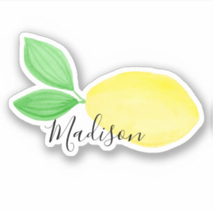 Yellow Watercolor Lemon Name