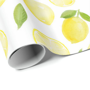 Yellow Watercolor Lemon Wrapping Paper