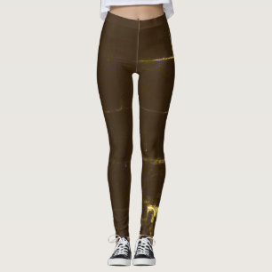 Yellow Watercolor Over Brown Leggings