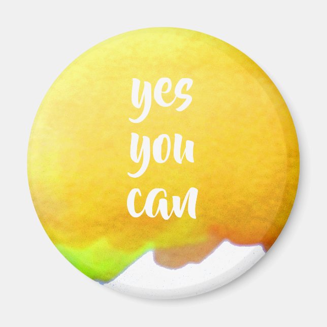 Yellow watercolor positive yes you can message magnet (Front)