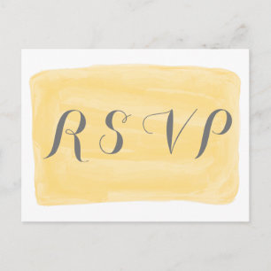 Yellow Watercolor Response Postcard