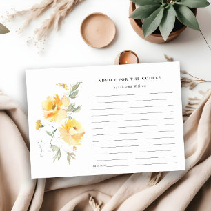 Yellow Watercolor Rose Flower Advice for Couple Enclosure Card