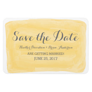 Yellow Watercolor Save the Date Magnet