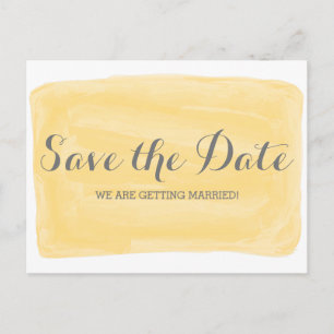 Yellow Watercolor Save the Date Postcard