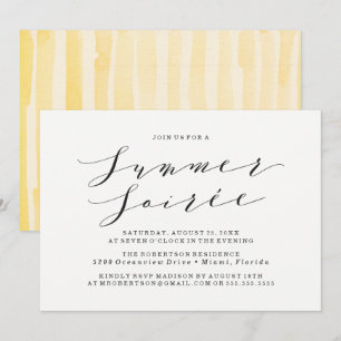 Yellow Watercolor Summer Soiree Party Invitation