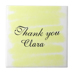 Yellow watercolor thank you pastel add name retro tile