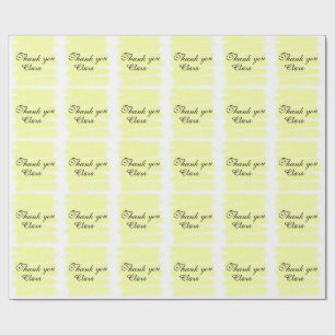 Yellow watercolor thank you pastel add name retro wrapping paper