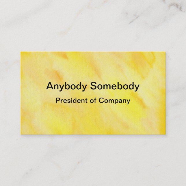 Yellow Watercolor Wash Business Card (Front)